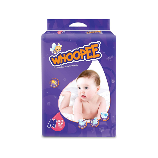 WHOOPEE Premium Diaper 69 Pieces 5 - 8KG M (Made in Malaysia)     ⭐⭐⭐⭐⭐