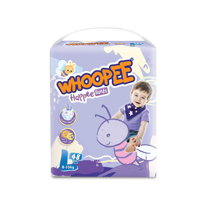 WHOOPEE Happee Pants Diaper 48 Pieces 8 -13KG  L (Made in Malaysia)     ⭐⭐⭐⭐⭐