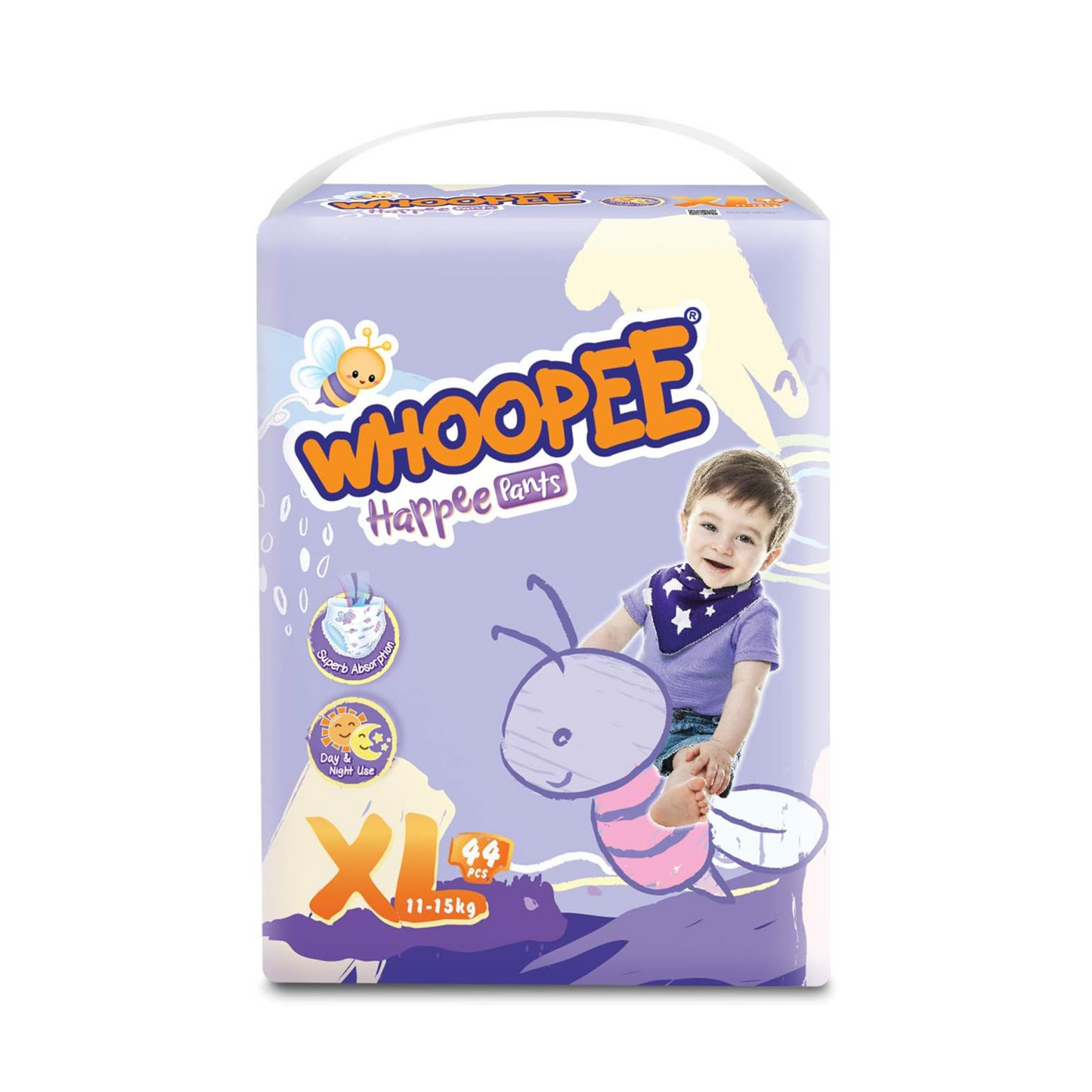 WHOOPEE Happee Pants Diaper 44 Pieces 11 - 13KG XL (Made in Malaysia)     ⭐⭐⭐⭐⭐