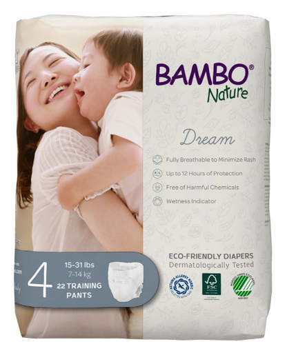 Bambo Nature Eco-Friendly Diapers Pants, Size 4, 7-14kg, 22 Pants