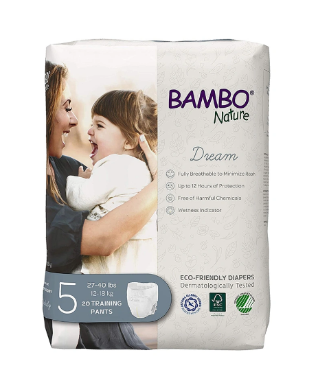 Bambo Nature Eco-Friendly Diapers Pants, Size 5, 12-18kg,20 Pants