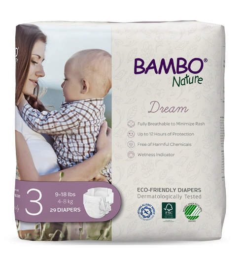 Bambo Nature Eco-Friendly Diapers Size 3, 4-8 kg - 29 Pieces