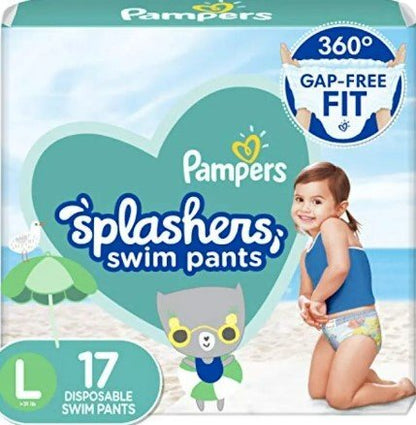 Pampers Splashers Swim Diapers Size 5 (L), 17 Piece, Multicolor