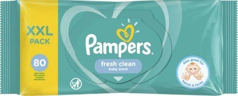 Pampers Fresh Clean Baby Wipes 80 Sheets