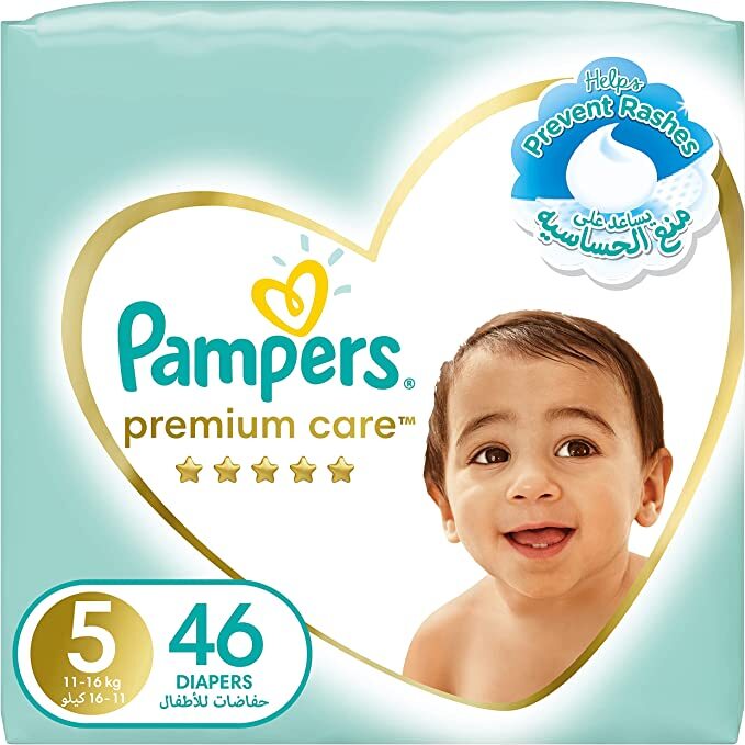 Pampers Premium Care Diapers 46 Piece (11 - 16 KG) Size 5         ⭐⭐⭐⭐⭐