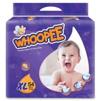 WHOOPEE Premium Diaper  54 Pieces 11 - 16 KG  XL           (Made in Malaysia)       ⭐⭐⭐⭐⭐