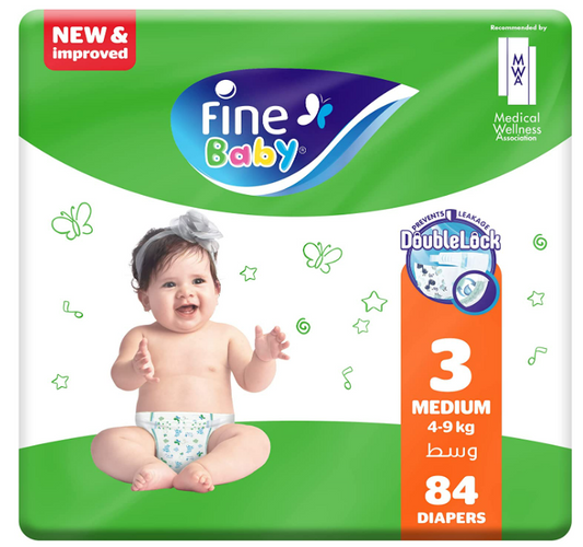 Fine Baby Diapers (4-9kg) Size 3 Medium