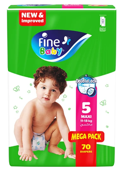 Fine Baby Diapers (11-18 KG) Size 5 Maxi