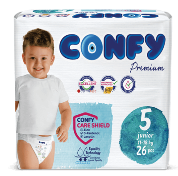 Confy Premium Baby Diaper (11 - 18 KG) - Size 5