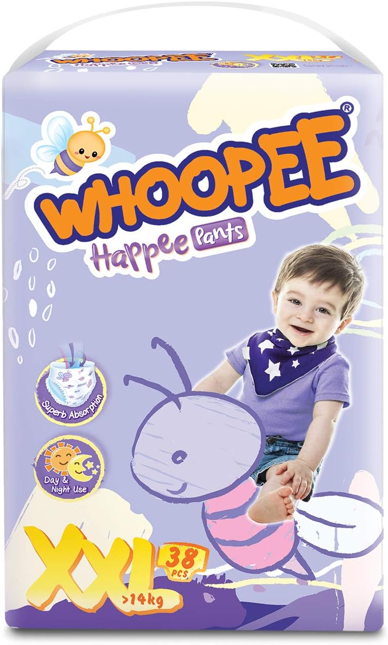 WHOOPEE Happee Pants Diaper 38 Pieces Over 14KG XXL (Made in Malaysia)     ⭐⭐⭐⭐⭐