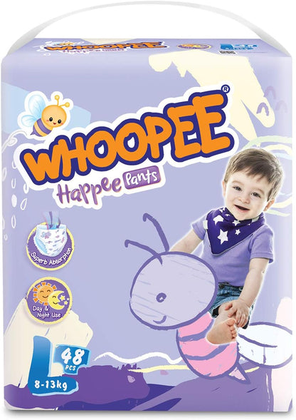 WHOOPEE Happee Pants Diaper 48 Pieces 8 -13KG  L (Made in Malaysia)     ⭐⭐⭐⭐⭐